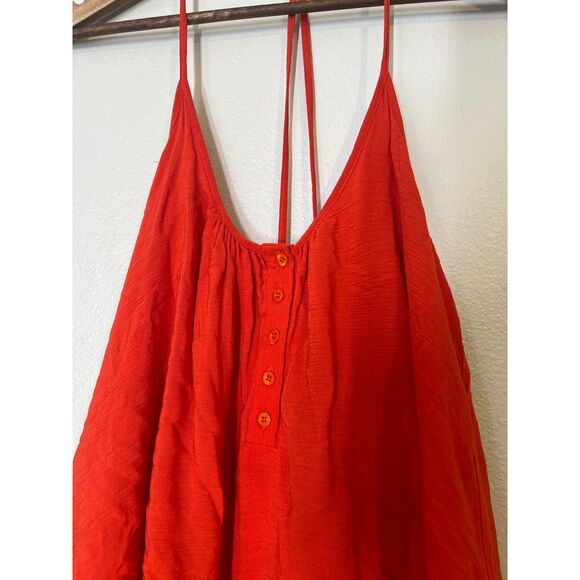 Sincerely Jules Red Rosa Cross Strap Dress Womens Sz S Shapeless Flowy Boho - Picture 4 of 13